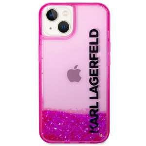 Оригинален твърд гръб KARL LAGERFELD Liquid Glitter Elong KLHCP14MLCKVF - iPhone 14 Plus розов - Img 3