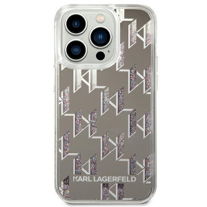 Оригинален твърд гръб KARL LAGERFELD Liquid Glitter Monogram KLHCP14XLMNMS - iPhone 14 Pro Max сребрист - Img 3
