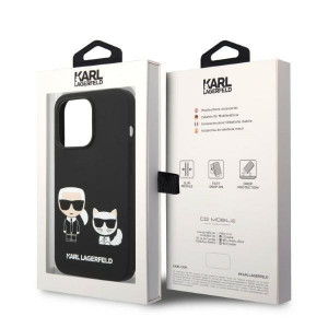 Оригинален твърд гръб KARL LAGERFELD Liquid Silicone Karl & Choupette KLHMP14LSSKCK MagSafe - iPhone 14 Pro черен - Img 8