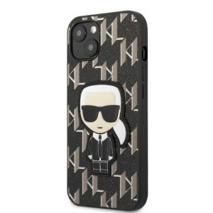 Оригинален твърд гръб KARL LAGERFELD Monogram Ikonik Patch KLHCP13SPMNIKBK - iPhone 13 mini черен - Img 2