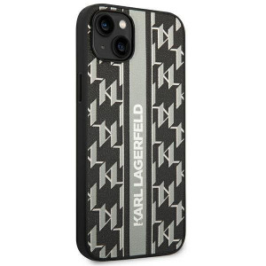 Оригинален твърд гръб KARL LAGERFELD Monogram Stripe KLHCP14MPGKLSKG - iPhone 14 Plus сив - Img 4
