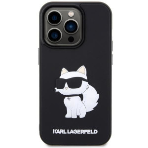 Оригинален твърд гръб KARL LAGERFELD Rubber Choupette 3D KLHCP14X3DRKHNK - iPhone 14 Pro Max черен - Img 3