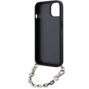 Оригинален твърд гръб KARL LAGERFELD Saffiano Monogram Chain KLHCP14SSACKLHPG - iPhone 14 сребрист - Img 6
