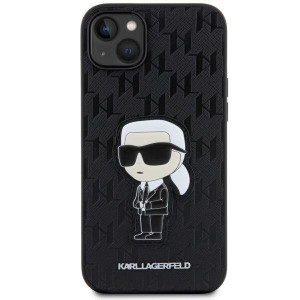 Оригинален твърд гръб KARL LAGERFELD Saffiano Monogram Ikonik KLHCP14MSAKHPKK - iPhone 14 Plus черен - Img 3