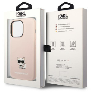 Оригинален твърд гръб KARL LAGERFELD Silicone Choupette Body KLHCP14LSLCTPI - iPhone 14 Pro светлорозов - Img 8