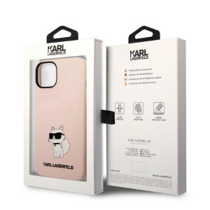 Оригинален твърд гръб KARL LAGERFELD Silicone Choupette KLHCP14MSNCHBCP - iPhone 14 Plus розов - Img 8