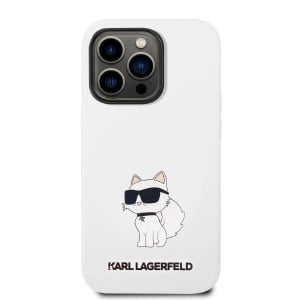 Оригинален твърд гръб KARL LAGERFELD Silicone Choupette KLHCP14LSNCHBCH - iPhone 14 Pro бял - Img 3