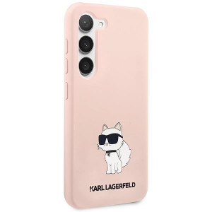Оригинален твърд гръб KARL LAGERFELD Silicone Choupette KLHCS23SSNCHBCP - Samsung Galaxy S23 розов - Img 4
