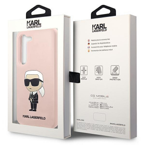 Оригинален твърд гръб KARL LAGERFELD Silicone Ikonik KLHCS23MSNIKBCP - Samsung Galaxy S23+ розов - Img 8