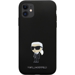 Оригинален твърд гръб KARL LAGERFELD Silicone Ikonik Metal Pin KLHCN61SMHKNPK case - iPhone 11 черен - Img 3