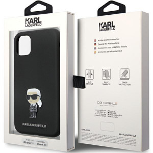Оригинален твърд гръб KARL LAGERFELD Silicone Ikonik Metal Pin KLHCN61SMHKNPK case - iPhone 11 черен - Img 8