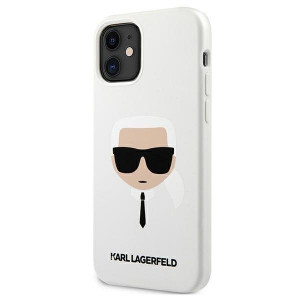 Оригинален твърд гръб KARL LAGERFELD Silicone Karl's Head KLHCP12SSLKHWH - iPhone 12 mini бял - Img 2