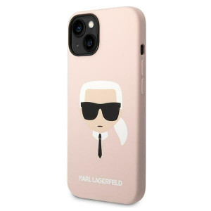 Оригинален твърд гръб KARL LAGERFELD Silicone Karl's Head KLHCP14MSLKHLP - iPhone 14 Plus розов - Img 2