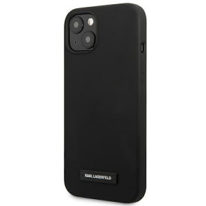 Оригинален твърд гръб KARL LAGERFELD Silicone Plaque KLHCP13SSLMP1K - iPhone 13 mini черен - Img 2
