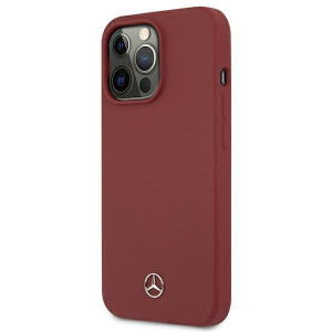 Оригинален твърд гръб MERCEDES Silicone MEHCP13LSILRE - iPhone 13 Pro червен - Img 2