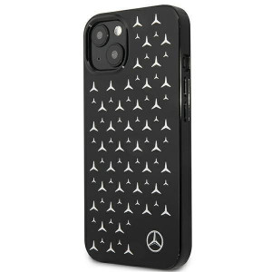 Оригинален твърд гръб MERCEDES Stars MEHCP13SESPBK - iPhone 13 mini сребрист / черен - Img 2
