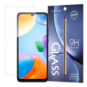 Плосък закален стъклен протектор 9H - Xiaomi Redmi 10C / Poco C40 - Img 1