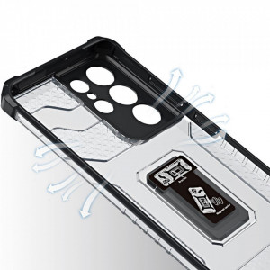 Подсилен гръб със стойка Crystal Ring - Samsung Galaxy S22 Ultra черен - Img 2