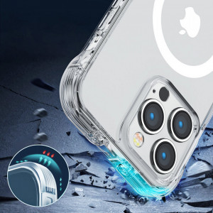 Подсилен гръб JOYROOM Defender със стойка MagSafe - iPhone 14 Plus прозрачен - Img 10