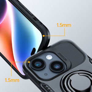 Подсилен гръб JOYROOM Dual Hinge с ринг стойка - iPhone 14 Plus черен - Img 6
