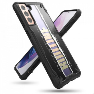 Подсилен гръб RINGKE Fusion X със силиконов бъмпер - Samsung Galaxy S21+ 5G (Routine) черен - Img 1