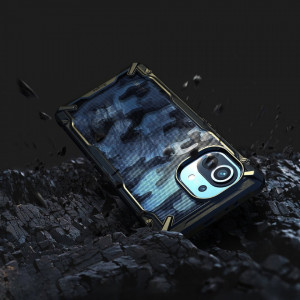 Подсилен гръб RINGKE Fusion X със силиконов бъмпер - Xiaomi Mi 11 черен камуфлаж - Img 4