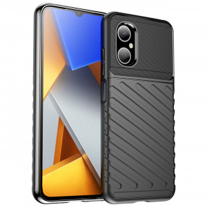 Подсилен гръб Thunder - Xiaomi Note 11E / Poco M4 5G / Redmi 10 5G черен - Img 1