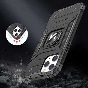 Подсилен гръб WOZINSKY Ring Armor със стойка - iPhone 14 Pro син - Img 7