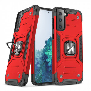 Подсилен гръб WOZINSKY Ring Armor със стойка - Samsung Galaxy S22 червен - Img 1