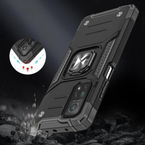 Подсилен гръб WOZINSKY Ring Armor със стойка - Xiaomi Poco M4 Pro 5G / Redmi Note 11S 5G / 11T 5G черен - Img 8