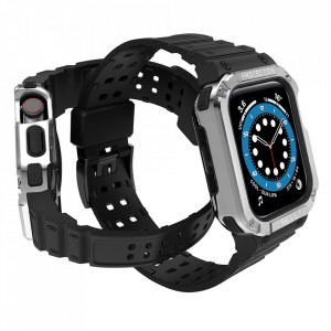 Подсилен калъф за корпус с каишка Protect - Apple Watch 41mm Series 9 / 41mm Series 8 / 41mm Series 7 / 40mm Series 6 / 40mm SE / 40mm Series 5 / 40mm Series 4 / 38mm Series 3 / 38mm Series 2 черен - Img 3
