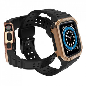 Подсилен калъф за корпус с каишка Protect - Apple Watch 41mm Series 9 / 41mm Series 8 / 41mm Series 7 / 40mm Series 6 / 40mm SE / 40mm Series 5 / 40mm Series 4 / 38mm Series 3 / 38mm Series 2 черен - Img 3