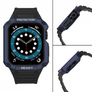 Подсилен калъф за корпус с каишка Protect - Apple Watch 41mm Series 9 / 41mm Series 8 / 41mm Series 7 / 40mm Series 6 / 40mm SE / 40mm Series 5 / 40mm Series 4 / 38mm Series 3 / 38mm Series 2 черен - Img 4