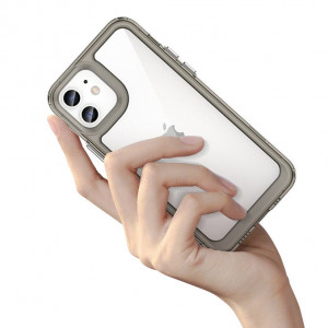 Прозрачен гръб с гел рамка Outer Space - iPhone 12 син - Img 3