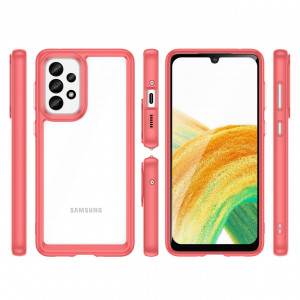 Прозрачен гръб с гел рамка Outer Space - Samsung Galaxy A33 5G червен - Img 2