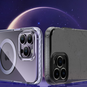 Прозрачен гръб с рамка KINGXBAR PQY Ice Crystal MagSafe - iPhone 14 лилав - Img 4
