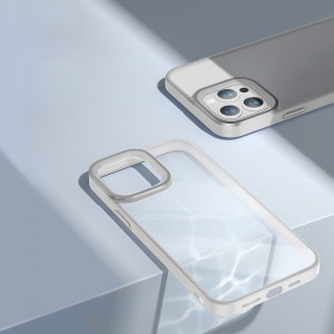 Прозрачен гръб с цветна рамка BASEUS Crystal - iPhone 13 Pro сив - Img 14