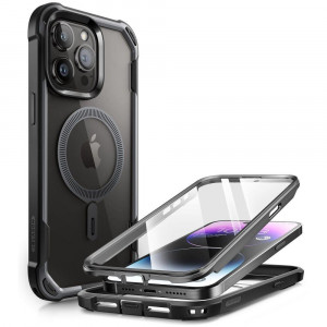 Прозрачен калъф 360° с черна рамка SUPCASE IBLSN ARES MagSafe - iPhone 15 Pro Max - Img 1
