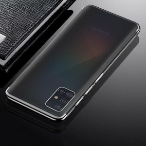 Прозрачен силиконов гръб с цветен кант Clear Color - Samsung Galaxy A72 черен - Img 4