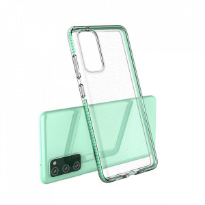 Прозрачен силиконов гръб с цветен кант Spring - Samsung Galaxy S21+ 5G светлосин - Img 3