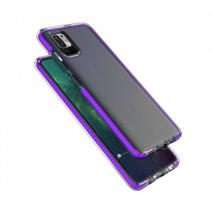 Прозрачен силиконов гръб с цветен кант Spring - Xiaomi Redmi Note 10 5G / Poco M3 Pro / M3 Pro 5G черен - Img 4