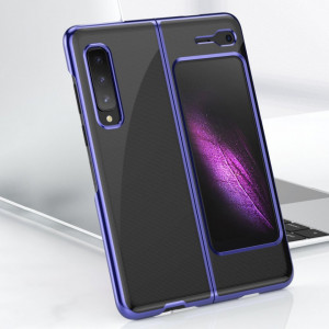 Прозрачен твърд калъф с цветна рамка Plating - Samsung Galaxy Fold син - Img 4