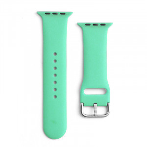 Силиконова каишка APS - Apple Watch 41mm Series 9 / 41mm Series 8 / 41mm Series 7 / 40mm Series 6 / 40mm SE / 40mm Series 5 / 40mm Series 4 / 38mm Series 3 / 38mm Series 2 мента - Img 1