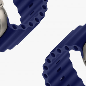 Силиконова каишка Dux Ducis OceanWave - Watch Apple Watch 41mm Series 9 / 41mm Series 8 / 41mm Series 7 / 40mm Series 6 / 40mm SE / 40mm Series 5 / 40mm Series 4 / 38mm Series 3 / 38mm Series 2 / 38mm (1st gen) тъмносин - Img 6