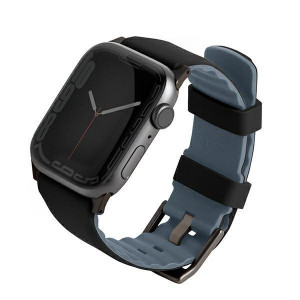 Силиконова каишка UNIQ Linus - Apple Watch 41mm Series 9 / 41mm Series 8 / 41mm Series 7 / 40mm Series 6 / 40mm SE / 40mm Series 5 / 40mm Series 4 / 38mm Series 3 / 38mm Series 2 / 38mm (1st gen) черен - Img 1