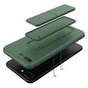 Силиконов гръб със стойка WOZINSKY Kickstand - iPhone 7 Plus / 8 Plus розов - Img 3