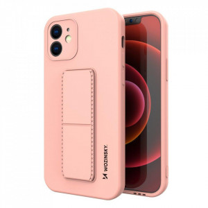 Силиконов гръб със стойка WOZINSKY Kickstand - iPhone XS Max розов - Img 1
