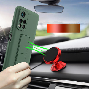 Силиконов гръб със стойка WOZINSKY Kickstand - Xiaomi Redmi 10 / 10 2022 / Note 11 4G черен - Img 7