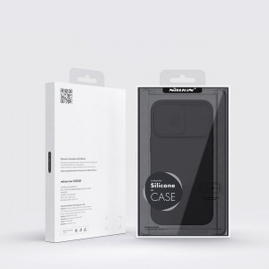 Силиконов гръб с подвижно покритие за камерата NILLKIN CamShield Silky Silicone - iPhone 14 Pro Max син - Img 5