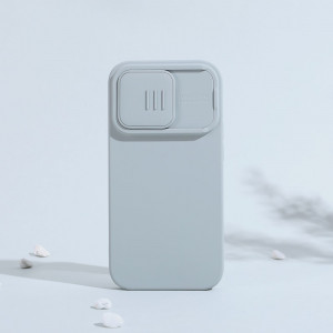 Силиконов гръб с подвижно покритие за камерата NILLKIN CamShield Silky Silicone - iPhone 14 Pro Max син - Img 18